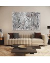 Five-part canvas wall painting - Jungle mosaic | FEEBY