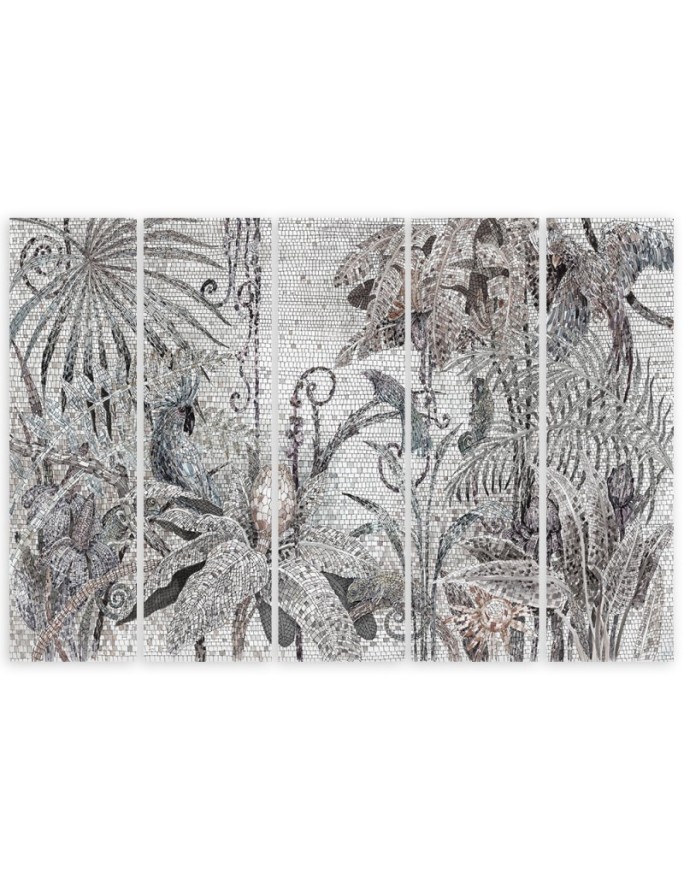 Five-part canvas wall painting - Jungle mosaic | FEEBY