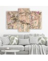 Wall Canvas painting for living room triptych - Monkeys in the jungle | FEEBY