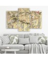 Wall art painting 3-part - Monkeys in the jungle | FEEBY