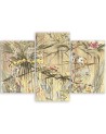 Wall art painting 3-part - Monkeys in the jungle | FEEBY