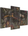 Wall art painting for living room triptych - Monkeys in the jungle | FEEBY