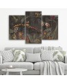 Wall art painting for living room triptych - Monkeys in the jungle | FEEBY