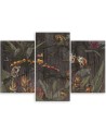 Wall art painting for living room triptych - Monkeys in the jungle | FEEBY