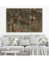 Wall picture on Canvas for living room triptych - Monkeys in the jungle | FEEBY