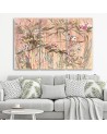 Wall painting for living room triptych - Monkeys in the jungle | FEEBY