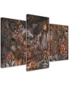 Triptych bedroom wall painting - Deep jungle | FEEBY