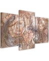 Three-part wall painting for living room - Magic peacock | FEEBY