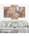 Three-part wall painting for living room - Magic peacock | FEEBY