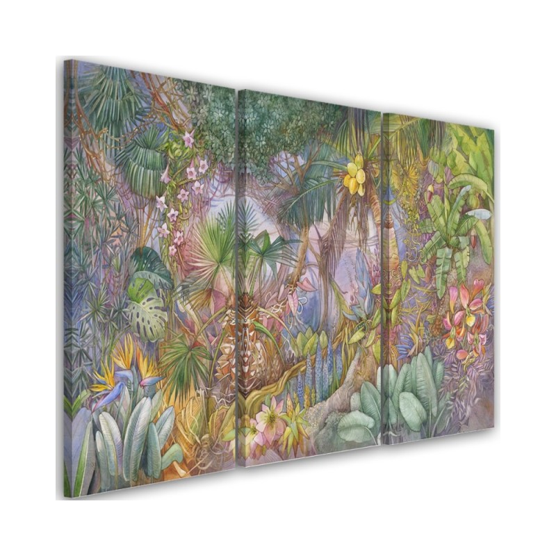 Triptych wall picture for bedroom - Deep jungle | FEEBY