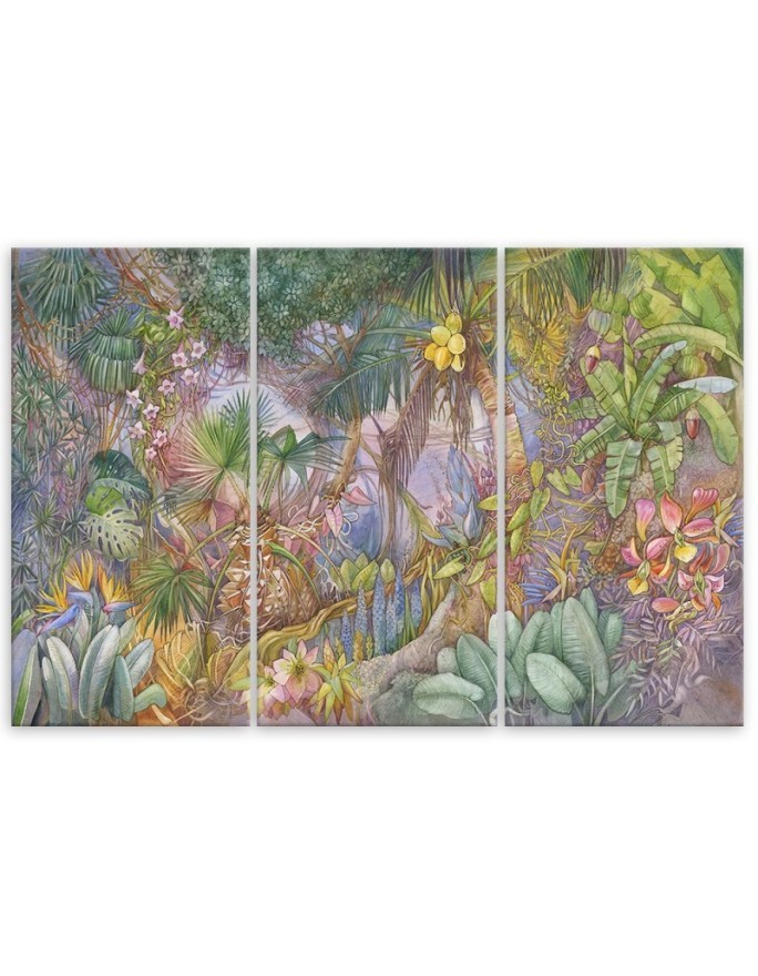 Triptych wall picture for bedroom - Deep jungle | FEEBY