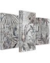 Bedroom wall painting triptych - Jungle mosaic | FEEBY