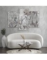 Bedroom wall painting triptych - Jungle mosaic | FEEBY