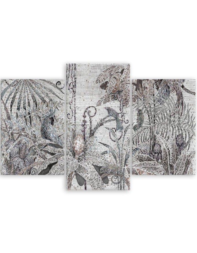 Bedroom wall painting triptych - Jungle mosaic | FEEBY