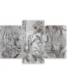 Bedroom wall painting triptych - Jungle mosaic | FEEBY