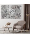 Bedroom triptych wall painting - Jungle mosaic | FEEBY