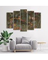 Canvas 5-piece painting - Monkeys in the jungle | FEEBY