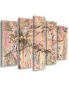 5-piece canvas painting - Monkeys in the jungle | FEEBY
