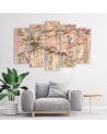 5-piece canvas painting - Monkeys in the jungle | FEEBY
