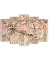 5-piece canvas painting - Monkeys in the jungle | FEEBY