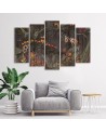 Canvas print on canvas 5 piece - Monkeys in the jungle | FEEBY