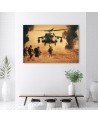 Canvas prints for wall - Helicopter and soldiers on a mission | FEEBY