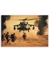 Canvas prints for wall - Helicopter and soldiers on a mission | FEEBY