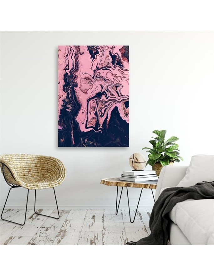 Canvas wall art for modern living room - Abstract pink | FEEBY