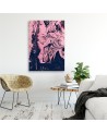 Canvas wall art for modern living room - Abstract pink | FEEBY