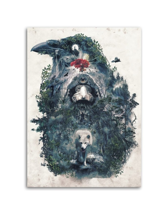 Wall art painting - Magical forest in the form of a bird Barrett Biggers | FEEBY
