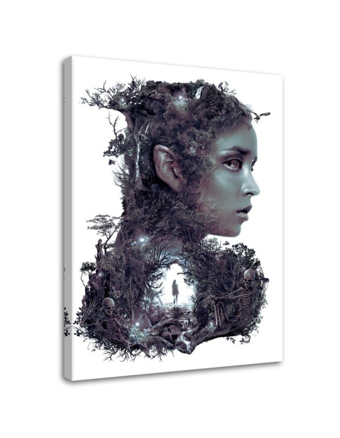 Wall art painting - Female figure and magical forest Barrett Biggers | FEEBY