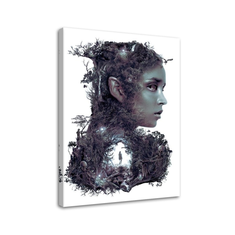 Wall art painting - Female figure and magical forest Barrett Biggers | FEEBY