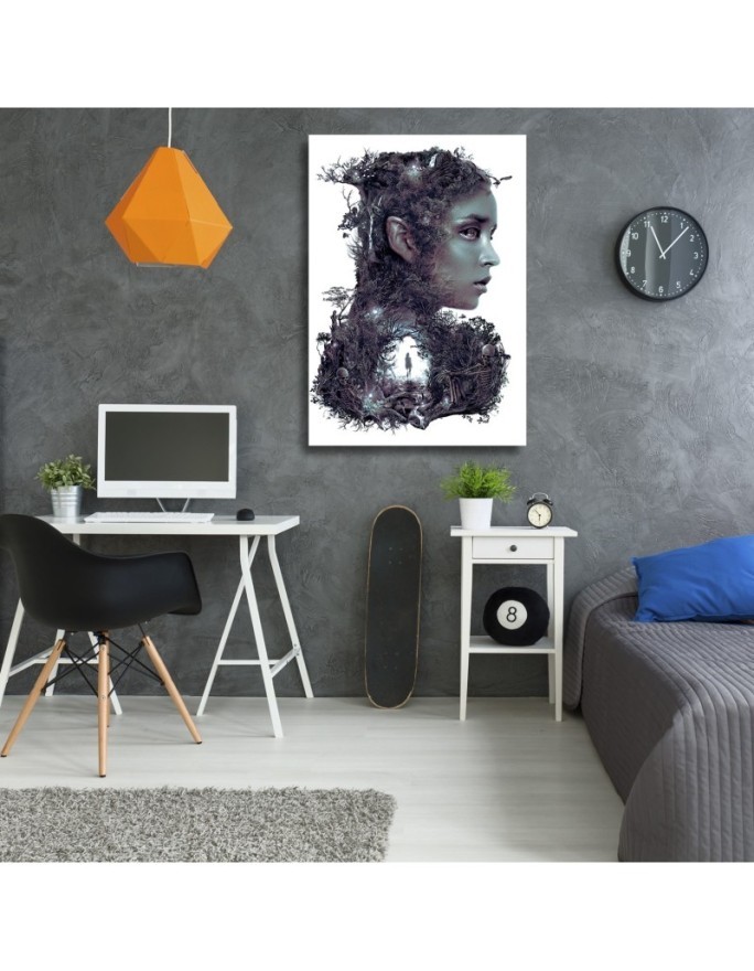 Wall art painting - Female figure and magical forest Barrett Biggers | FEEBY