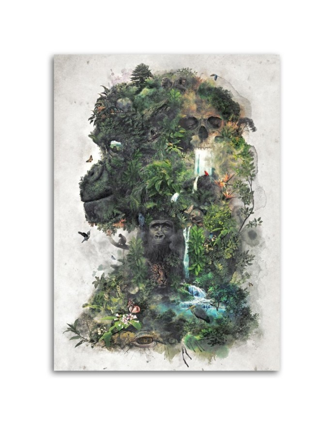 Modern wall art painting - Gorilla figure as a forest Barrett Biggers | FEEBY