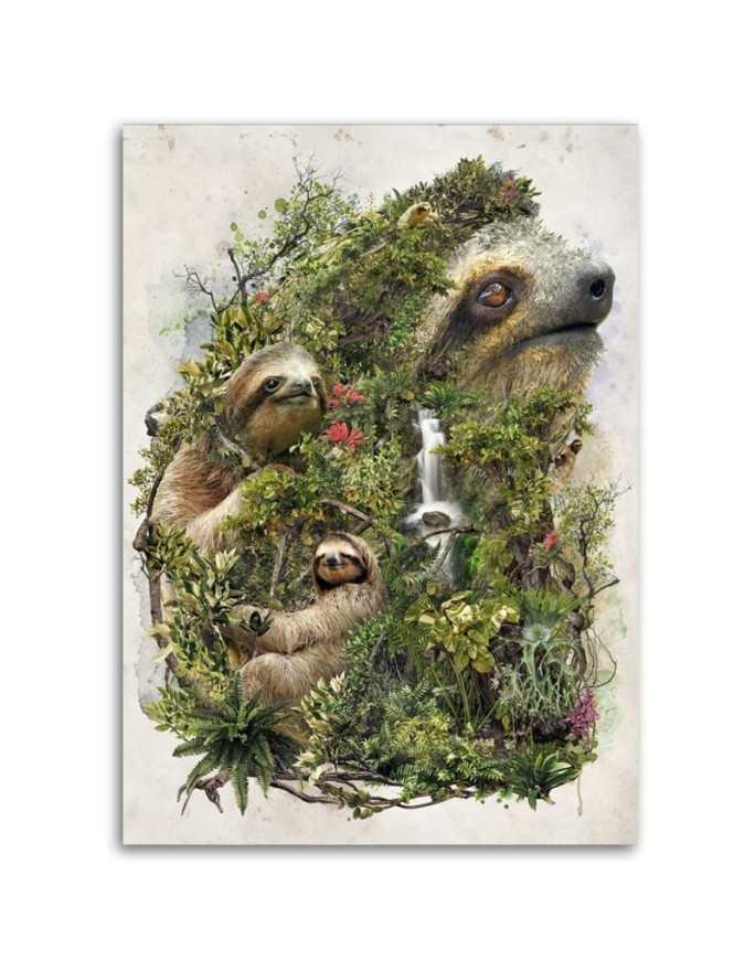 Bedroom painting - Sloths in a forest Barrett Biggers | FEEBY
