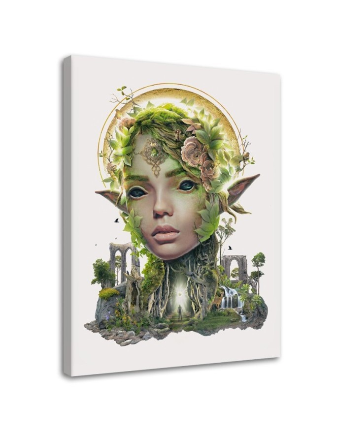 Canvas painting - Female elf and forest Barrett Biggers | FEEBY