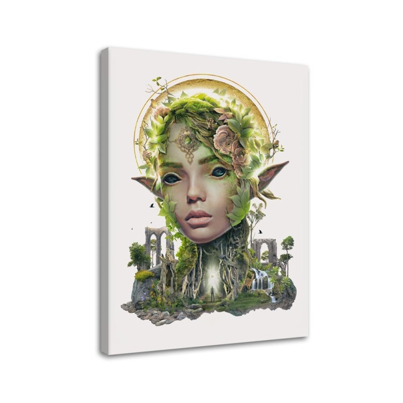 Canvas painting - Female elf and forest Barrett Biggers | FEEBY