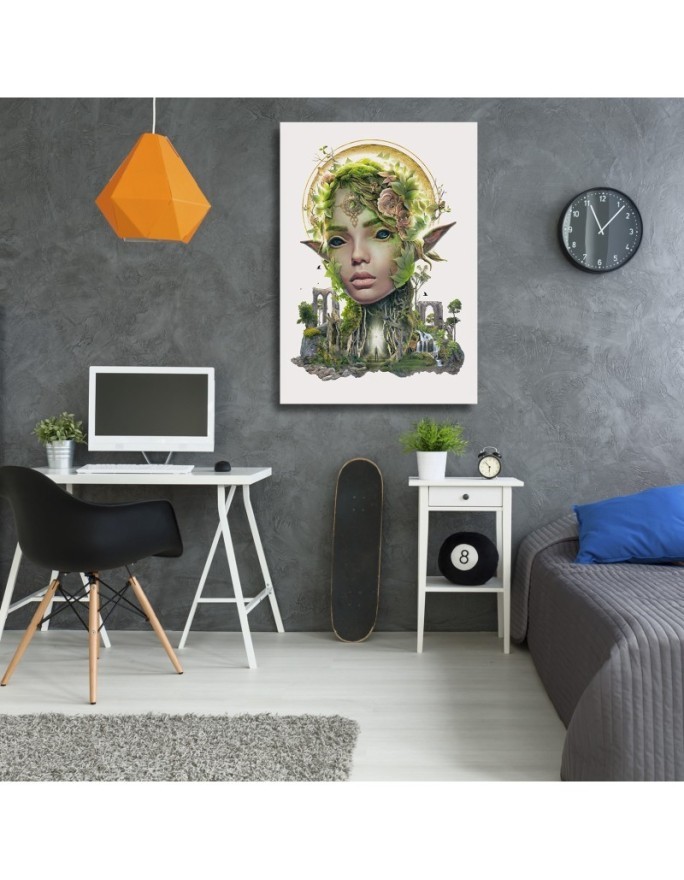 Canvas painting - Female elf and forest Barrett Biggers | FEEBY