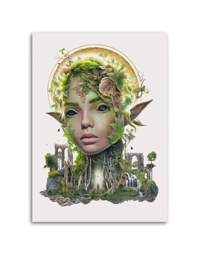 Canvas painting - Female elf and forest Barrett Biggers | FEEBY