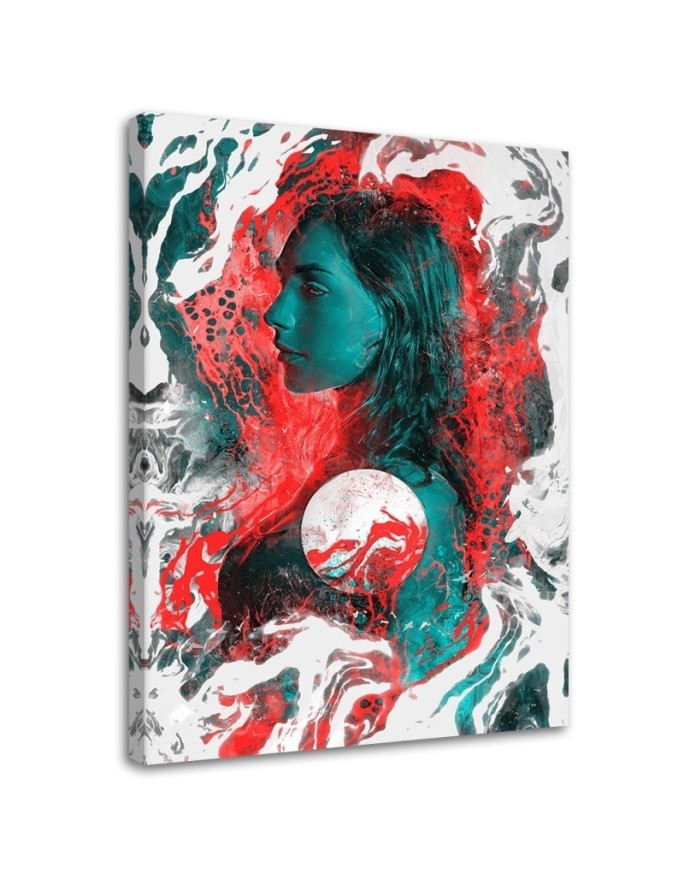 Canvas painting - Colourful abstract portrait of a woman | FEEBY