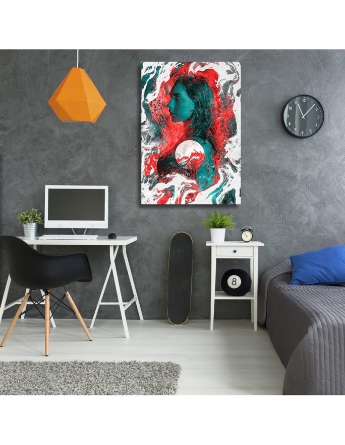 Canvas painting - Colourful abstract portrait of a woman | FEEBY