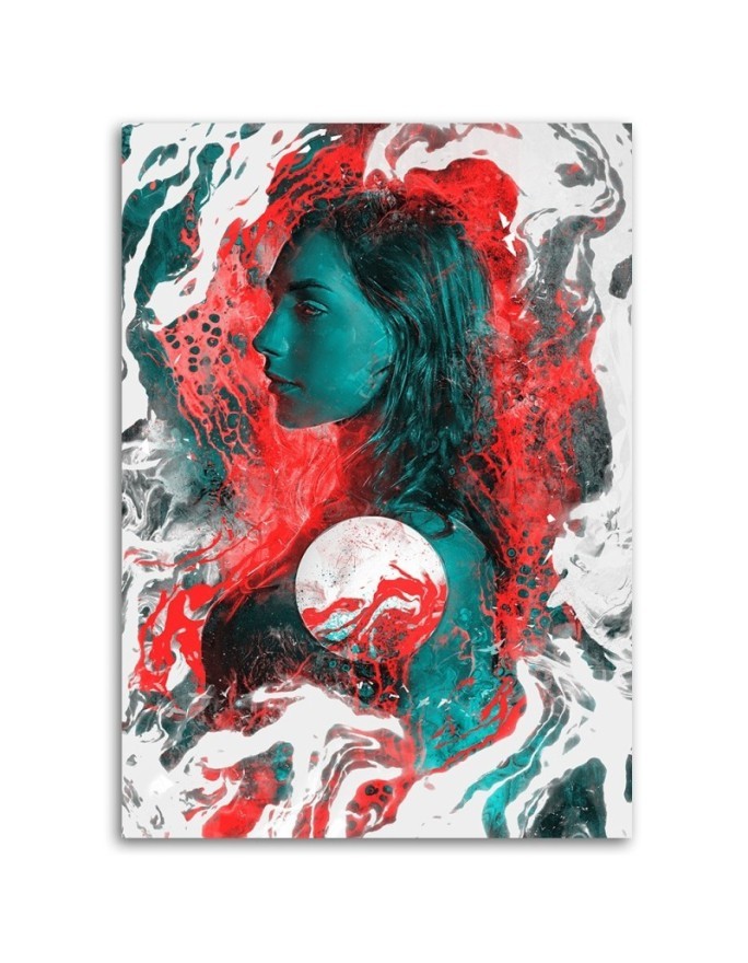 Canvas painting - Colourful abstract portrait of a woman | FEEBY