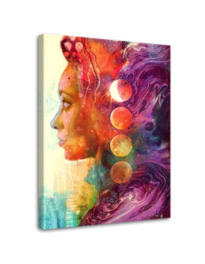 Wall art Canvas painting for living room - Coloured woman | FEEBY