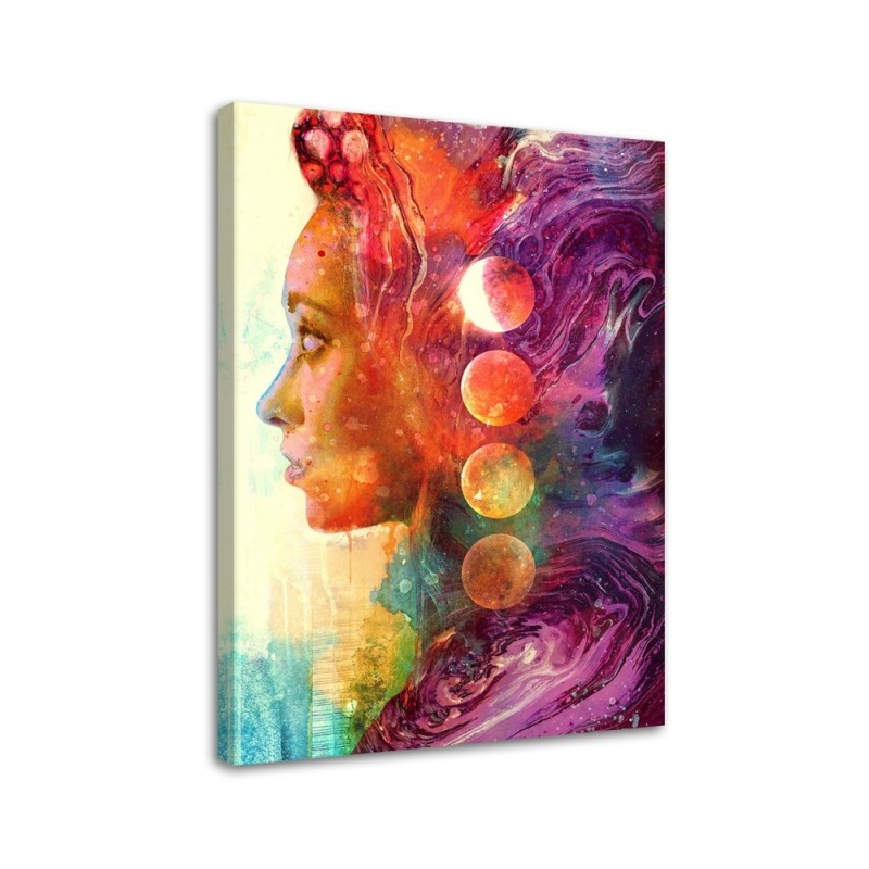 Wall art Canvas painting for living room - Coloured woman | FEEBY
