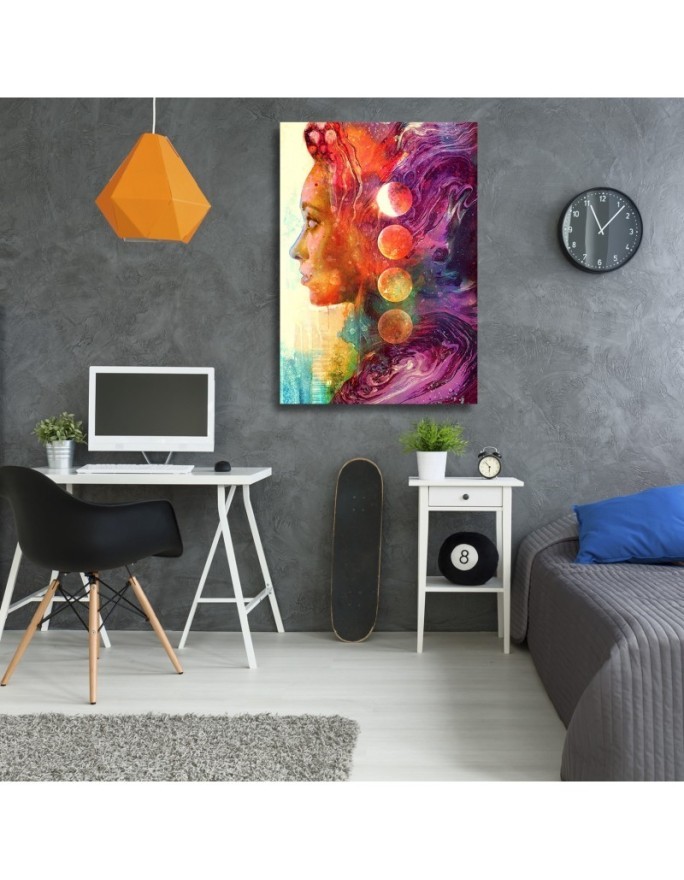 Wall art Canvas painting for living room - Coloured woman | FEEBY