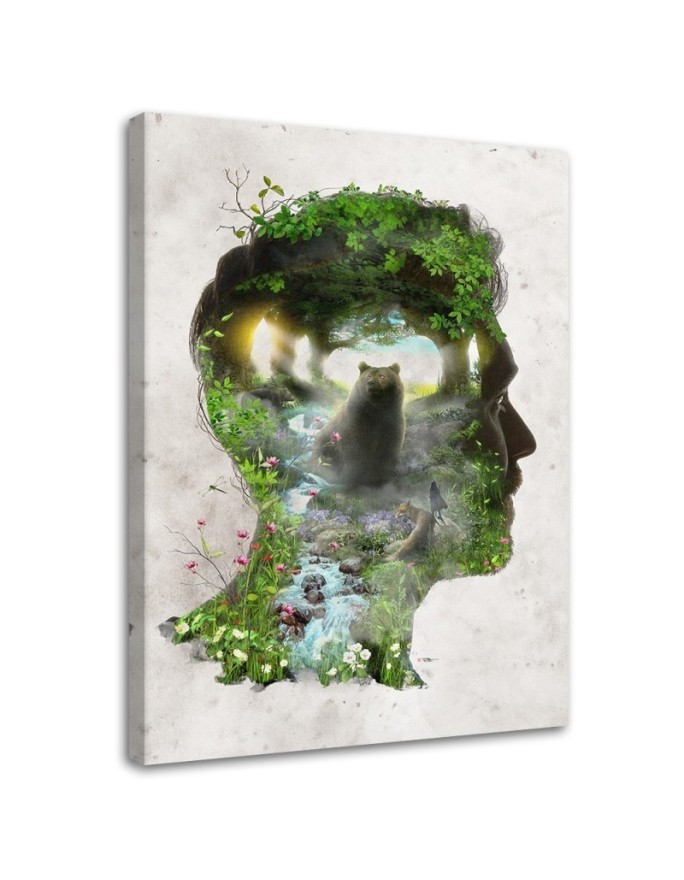 Wall art painting - Bear in a man's head Barrett Biggers | FEEBY