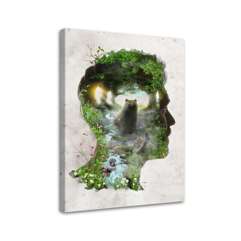 Wall art painting - Bear in a man's head Barrett Biggers | FEEBY