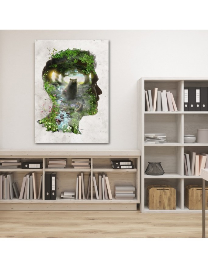Wall art painting - Bear in a man's head Barrett Biggers | FEEBY