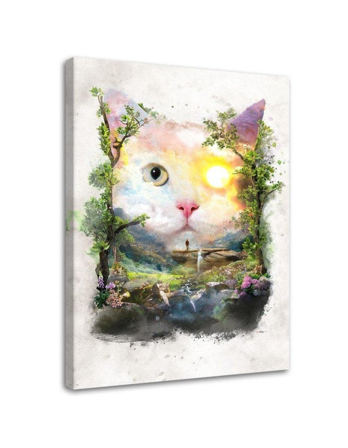 Wall art painting - Cat in a magical forest Barrett Biggers | FEEBY