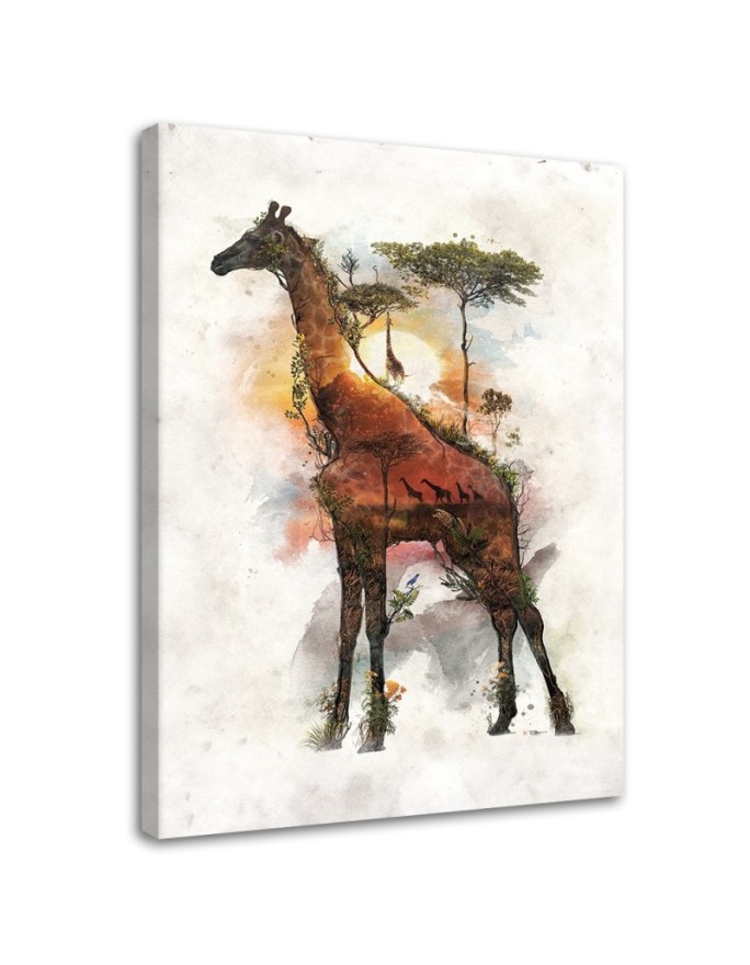 Canvas print Giraffe and...